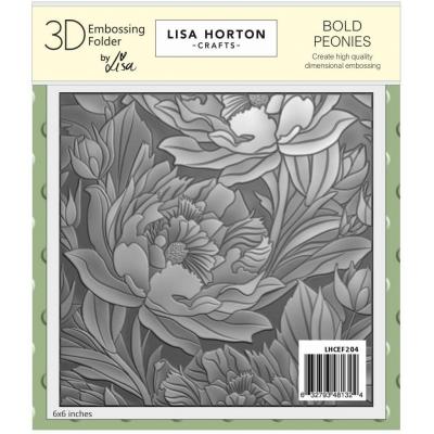 Lisa Horton Crafts 3D Embossing Folder - Bold Peonies